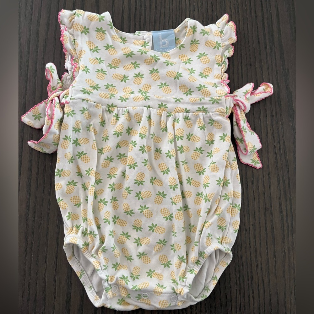 Bella Bliss Pineapple Print Pima Berkley Bubble Side Tie One Piece Girls 24M